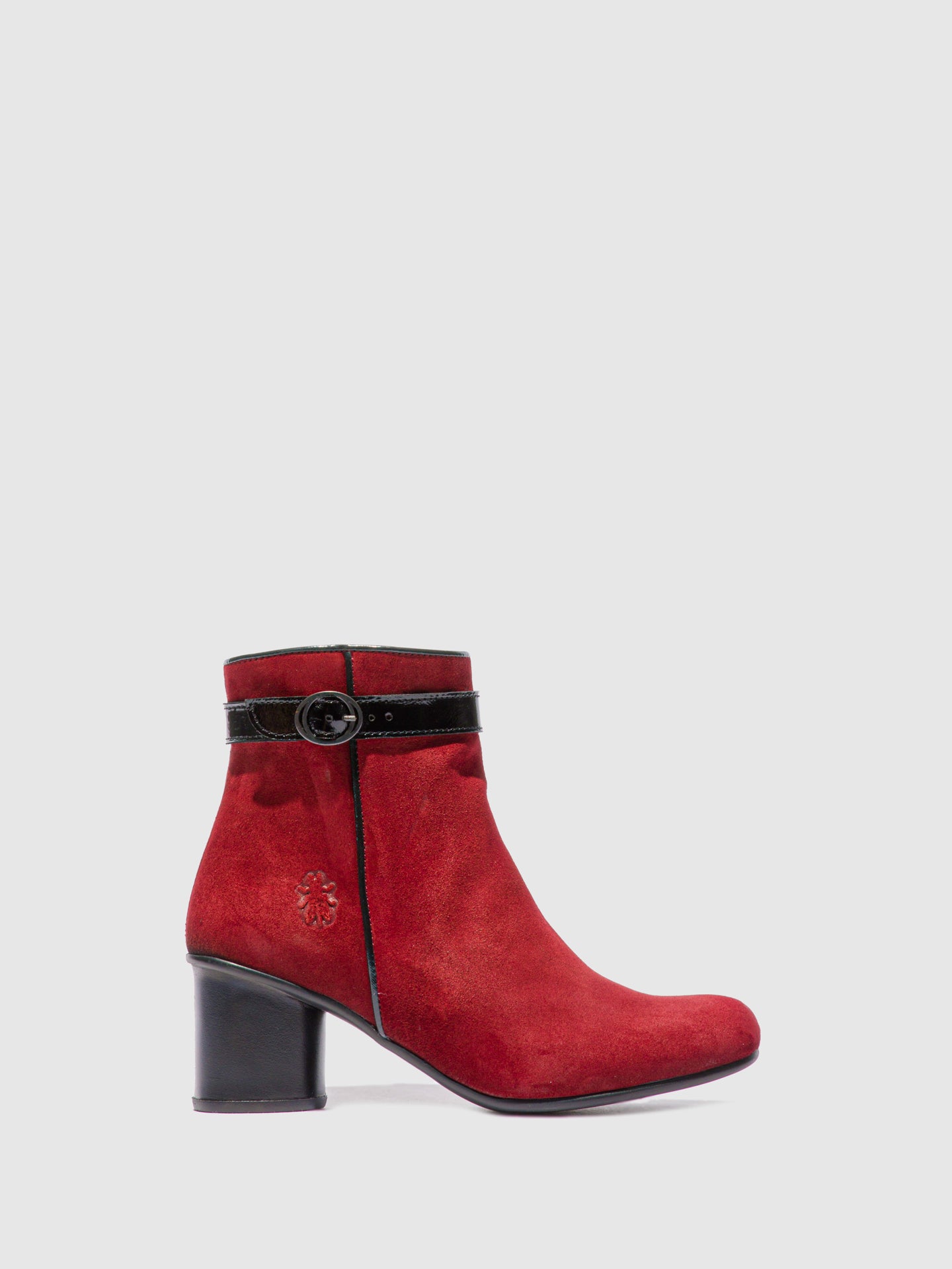 Fly London Zip Up Ankle Boots SAKO810FLY RANCH/LUXOR DK RED/BLACK
